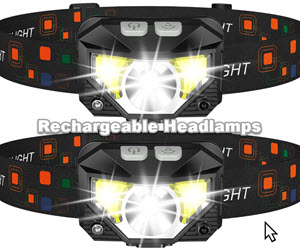 LHKNL Rechargeable LED Headlamp Waterproof Motion Sensor