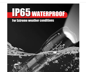 Victoper Waterproof Tactical LED Flashlight